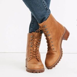 Madewell Julien lace-up lugsole leather boot